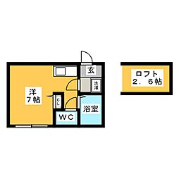 アパート ワンルームの間取図画像