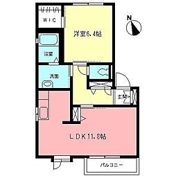 コアロード 1LDKの間取図画像