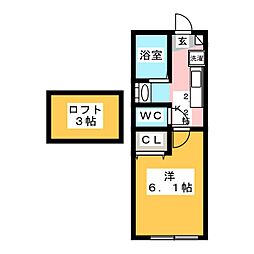 KINAヒルズ 1Kの間取図画像