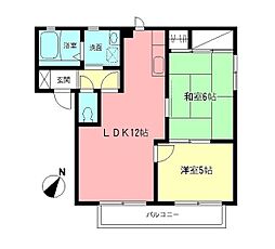 ラ・サカヤA 2LDKの間取図画像