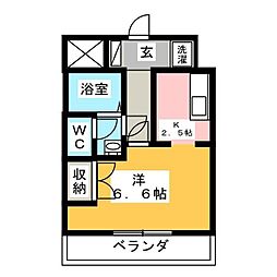 メゾン・ラクウショウ 1Kの間取図画像