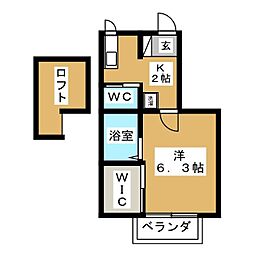 エクセルハイツ平塚 1Kの間取図画像