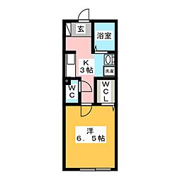 リベール湘南 1Kの間取図画像