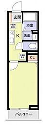 パルトネール岸谷 3階1Kの間取り