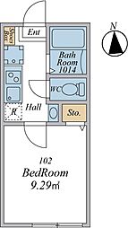 日野2丁目新築アパート(仮) 1Kの間取図画像