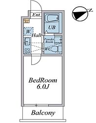 エスシーハウス相模大野 1Kの間取図画像
