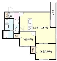 MaPLace 2LDKの間取図画像