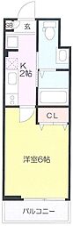 Realm頼4 1Kの間取図画像