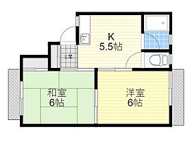 大阪府箕面市箕面４丁目（賃貸アパート2K・2階・33.60㎡） その2