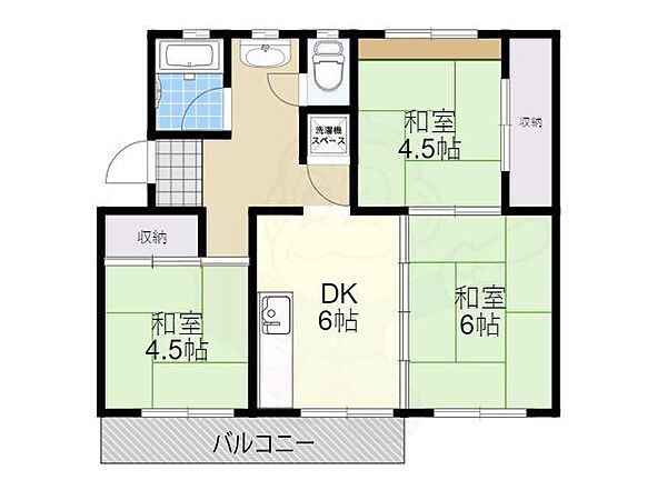 大阪府箕面市如意谷３丁目(賃貸マンション3DK・2階・51.36㎡)の写真 その2