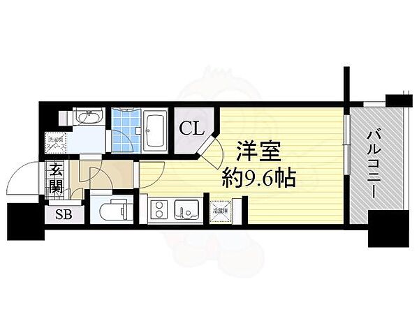 大阪府吹田市豊津町(賃貸マンション1R・7階・28.22㎡)の写真 その2