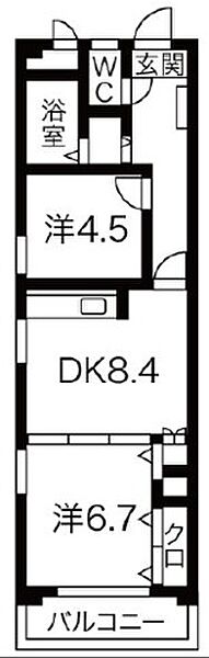 大阪府豊中市上新田３丁目(賃貸マンション2DK・3階・48.00㎡)の写真 その2