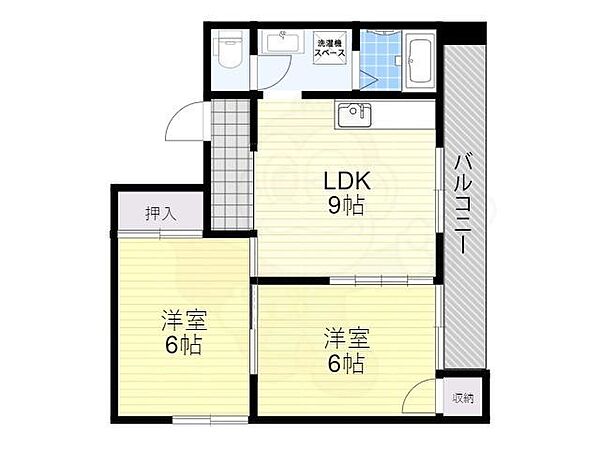 大阪府豊中市東豊中町２丁目(賃貸マンション2LDK・2階・39.00㎡)の写真 その2