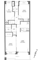 東急ドエルアルス上大岡西 2SLDKの間取図画像