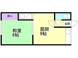 本町ハウス 1LDKの間取図画像