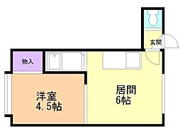 オーガスタ澄川 1DKの間取図画像