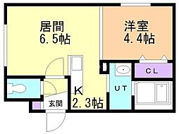 札幌市営南北線 南平岸駅 徒歩7分の賃貸マンション 4階1LDKの間取り