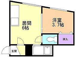 プラザ・ケアンズA 1DKの間取図画像