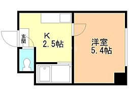 エクセルなかの 1Kの間取図画像