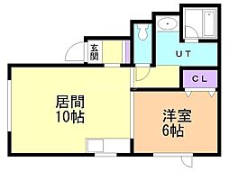 メゾン下田 1LDKの間取図画像