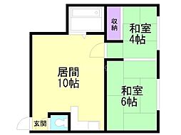 遠藤マンション 2LDKの間取図画像