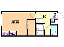 レオパレスクラーレ　カーサ 2階1Kの間取り