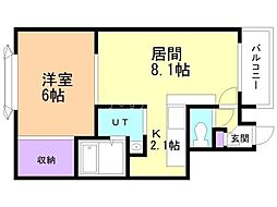 ロッキーマンション 1LDKの間取図画像