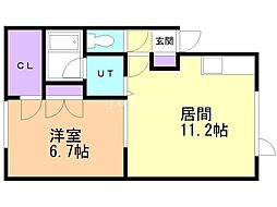 ドリーマ2000 1LDKの間取図画像