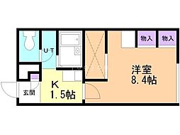 レオパレス樹 1Kの間取図画像