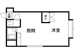 メゾンウェストヒル ワンルームの間取図画像