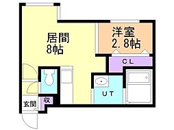 札幌市営南北線 平岸駅 徒歩4分の賃貸マンション 3階1LDKの間取り