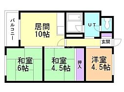 日光ハイツ 3LDKの間取図画像