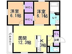 間取図画像 2LDK