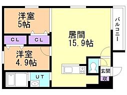 間取図画像 2LDK