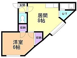 真栄ガーデンヒルズA 1LDKの間取図画像