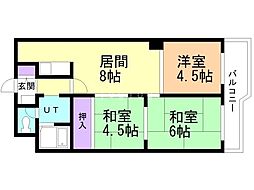 ハイツ平岸 3LDKの間取図画像
