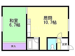 ハイツむつみ 1LDKの間取図画像