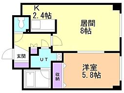 ノースパレス福住参番館 1LDKの間取図画像