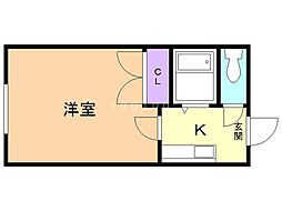 リバーサイド三和C 1Kの間取図画像
