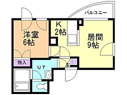 ef2 1LDKの間取図画像