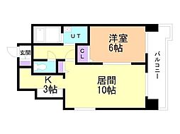 アヴィンズ平岸 1LDKの間取図画像