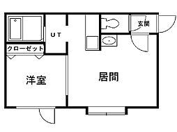 アークコート平岸 1DKの間取図画像