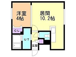 札幌市豊平区水車町7丁目マンション 1LDKの間取図画像