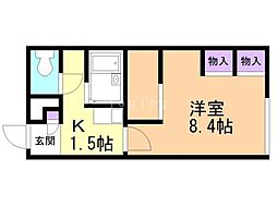 レオパレス花 1Kの間取図画像