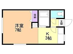 リバーサイドさくら 1Kの間取図画像
