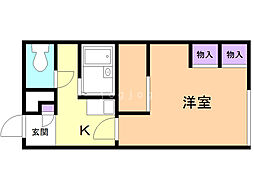 レオパレスコルヌ 1Kの間取図画像