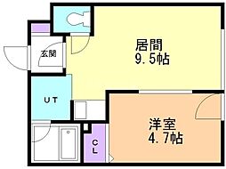 ブローニュ澄川 1LDKの間取図画像