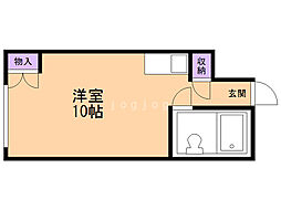 パークコート中の島 ワンルームの間取図画像