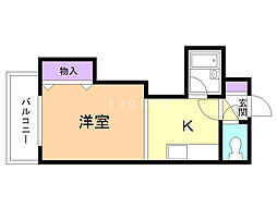 グリーンホームズ 1DKの間取図画像