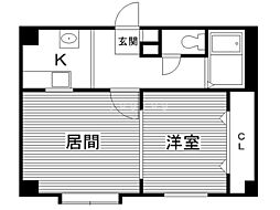 第3澄川銀座パレス 1LDKの間取図画像